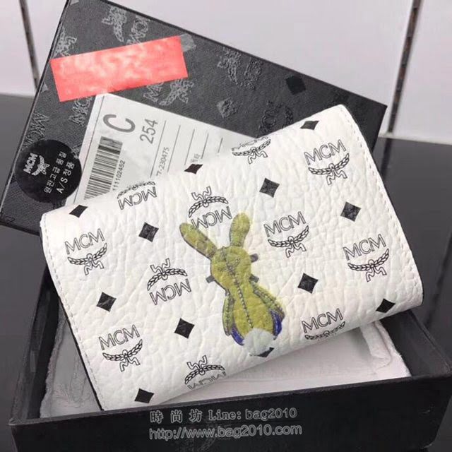 MCM錢包 原單 8011 兔子中款三折錢包 3D絲印 字母組合塗層帆布 MCM女款錢包  mdmc1045